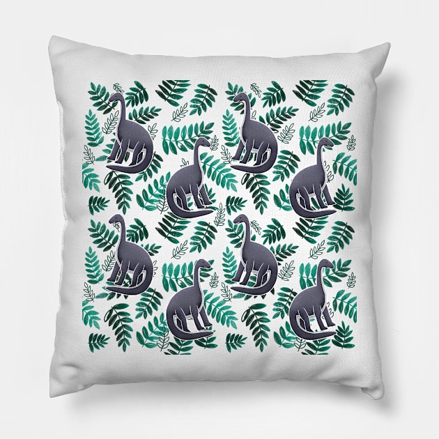Modern Dinosaur Pattern - Teal Pillow by monitdesign