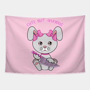 Cute but anxious, cute rabbit Tapestry