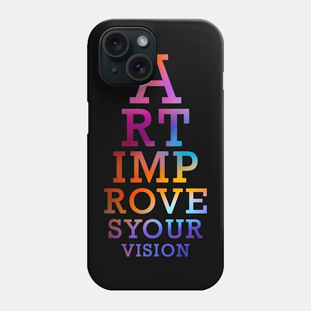 Art Improves Your Vision Eyechart Multicolored Phone Case by Compassandbliss