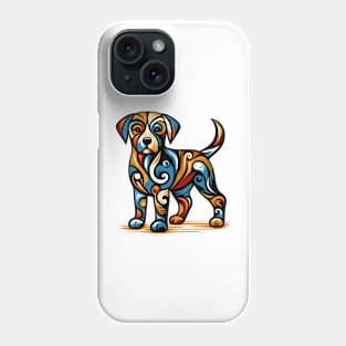 Pop art dog illustration. cubism illustration of a dog Phone Case