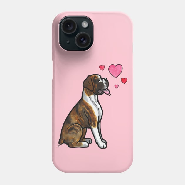 Boxer dog love (brindle) Phone Case by animalartbyjess