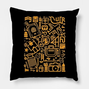 TRAVEL AND TOURISM ICONS Pillow