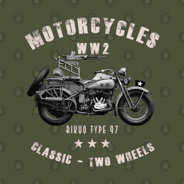 Rikuo Type 97 Retro Vintage Motorcycle WW2 by Jose Luiz Filho