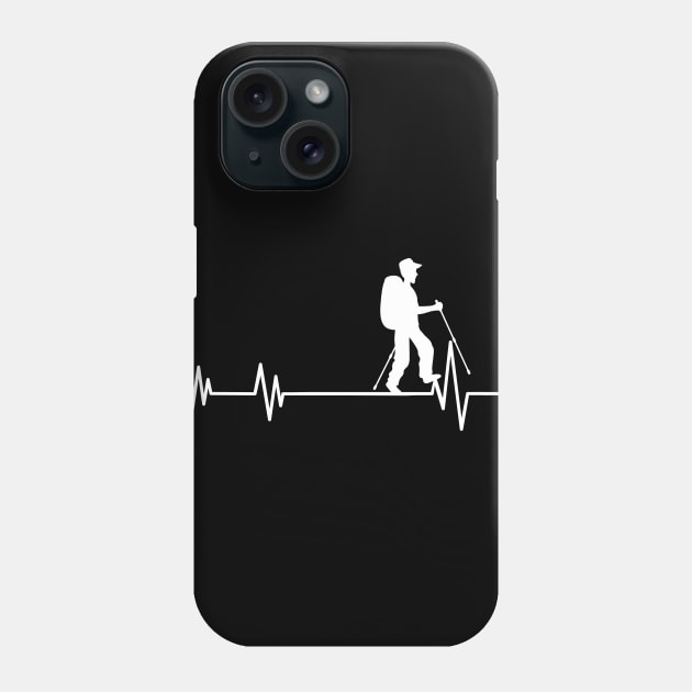 hiking heartbeat Funny Hiking , hike heartbeat mountain Phone Case by mezy