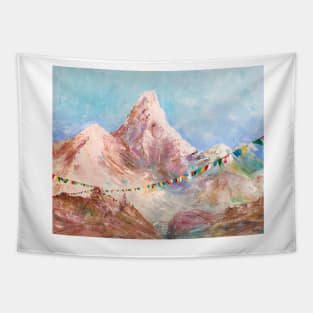 Prayer Flags of Himalayas Tapestry