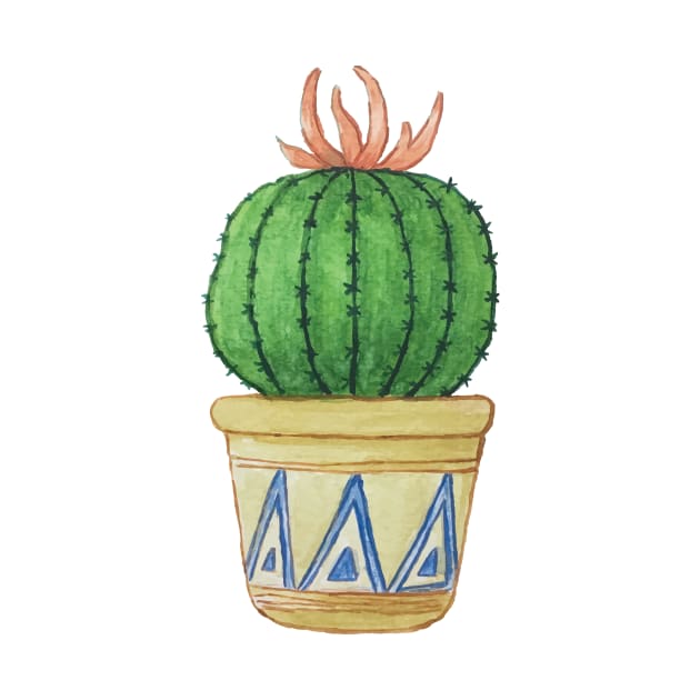 Watercolour Barrel Cactus by chris@christinearnold.com