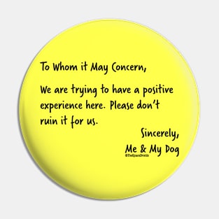 Positive Experience - Black Text Pin