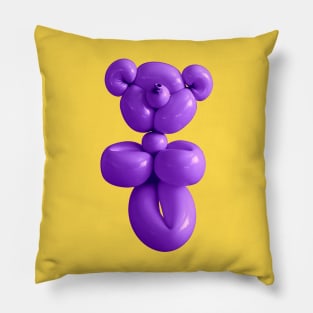 Purple teddy bear balloon on yellow Pillow