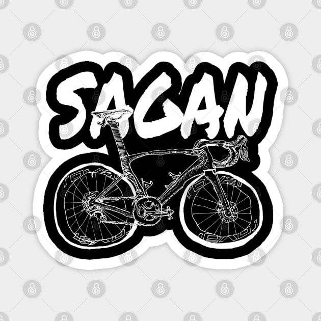 S-Works Sagan White Bicycle Drawing Magnet by eVrydayART