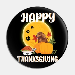 Chesapeake Bay Retriever Seeing Turkey Dish Happy Halloween Thanksgiving Merry Christmas Day Pin