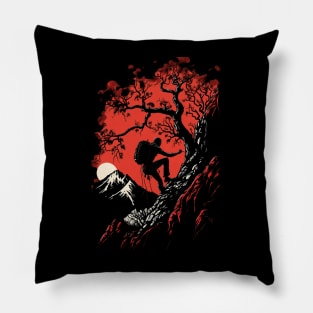 climbing mountain scene Pillow