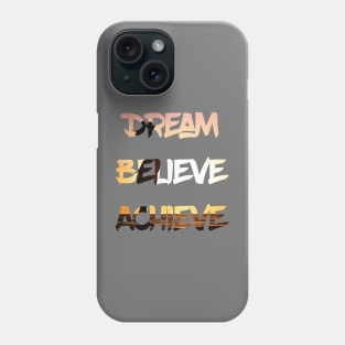 Dream Believe Achieve Woman Cheering in the Sunset Phone Case