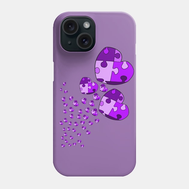 Purple Confetti Hearts Phone Case by VazMas Design