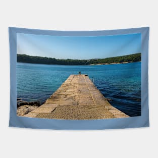 Pier on Medulin Coast in Istria, Croatia Tapestry