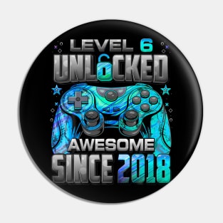 Unlocked Awesome Since 2018 6Th Birthday Gaming Pin