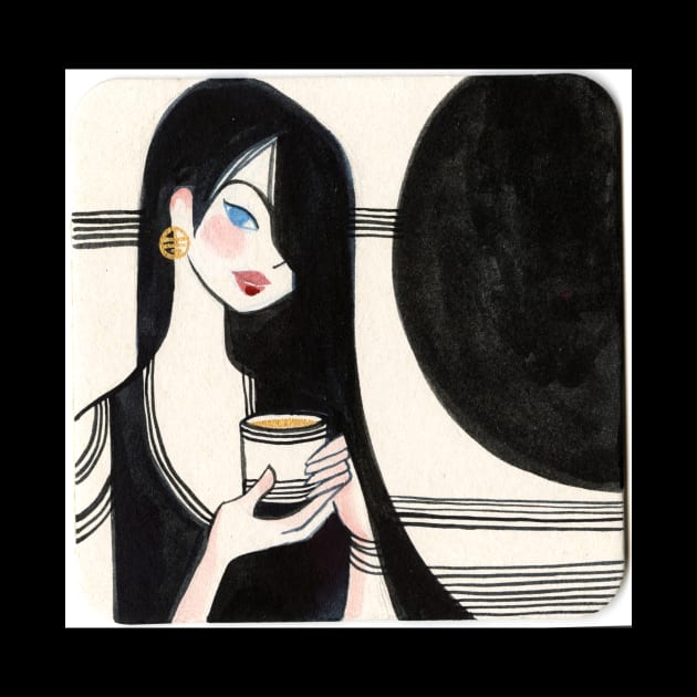 Girl and Coffee by Alina Chau