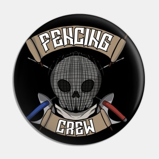 Fencing crew Jolly Roger pirate flag Pin