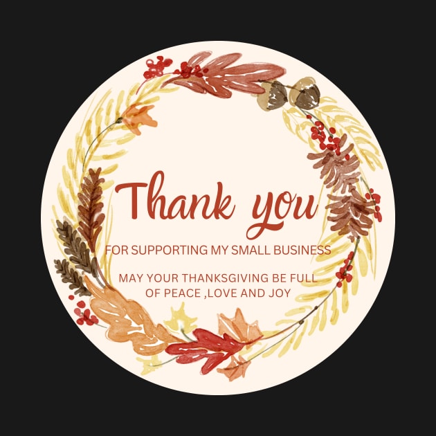 ThanksGiving - Thank You for supporting my small business Sticker 04 by LD-LailaDesign