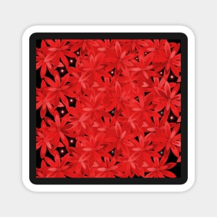 Multitude of flowers in red Magnet