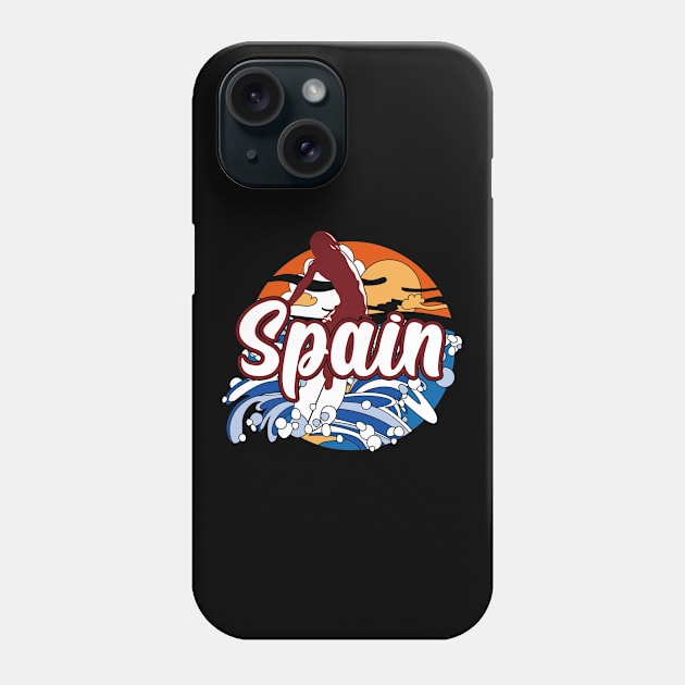 Spain surfing trip fitting gift. Perfect present for mother dad father friend him or her Phone Case by SerenityByAlex