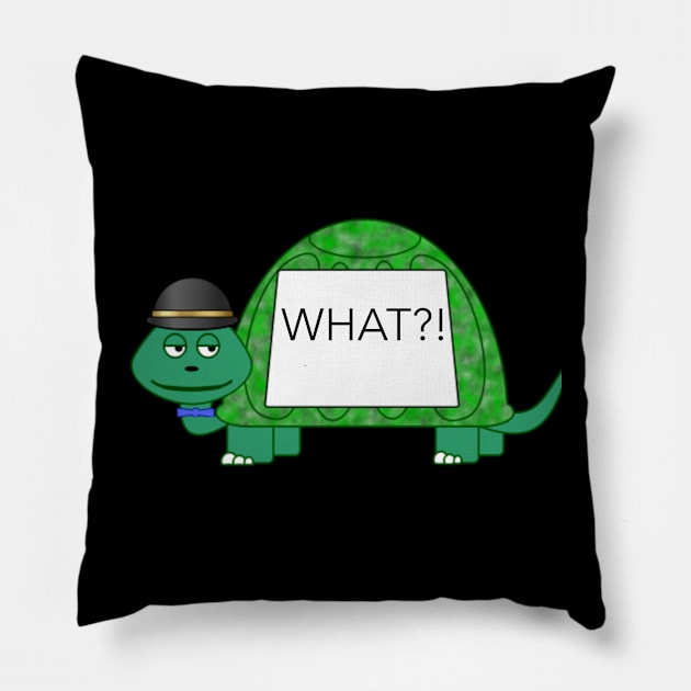 What? Pillow by Funky Turtle