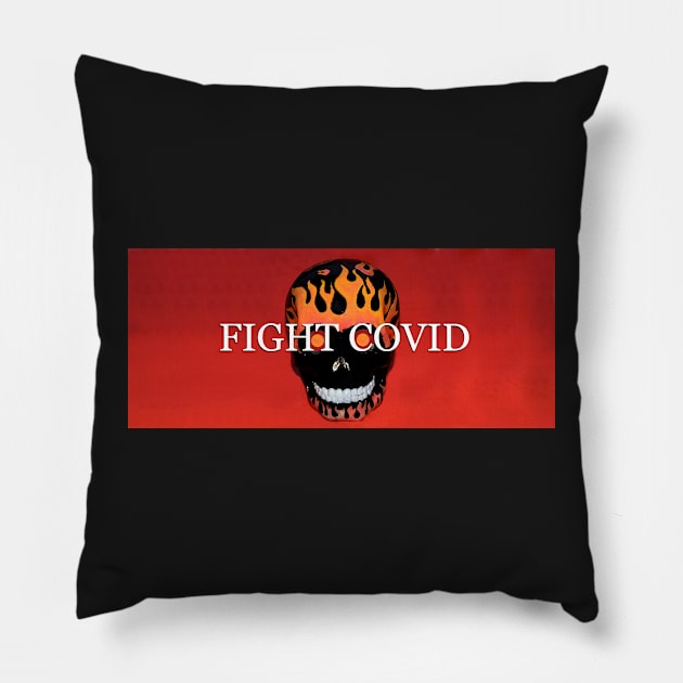 Fight Covid face mask design A Pillow by dltphoto