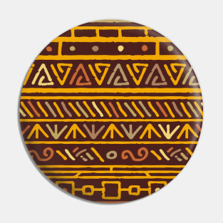 Orange brown Aztec Pattern Indian Mexican Tribal Pin