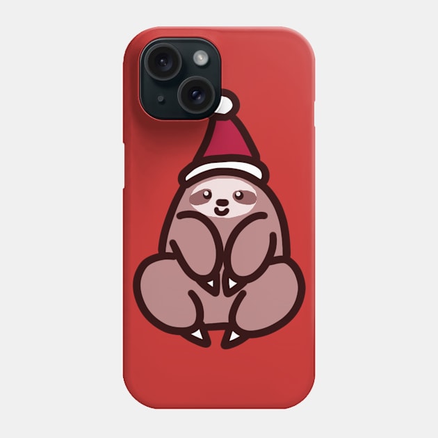 Santa Hat Sloth Phone Case by saradaboru