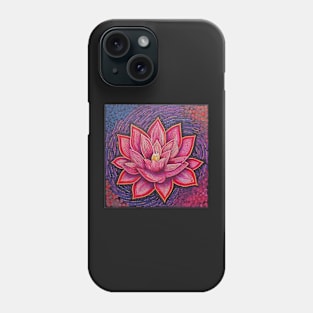 Offset Tiled Art Brut Pink Lotus Pattern Phone Case