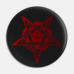 Red Wiccan Pentacle, Pentagram Pin