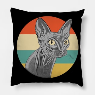 Vintage Sphynx Cat Retro Style Cute Cat Lovers Gift Pillow