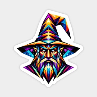 Medieval Fantasy Wizard: Geometric Magic Art Magnet