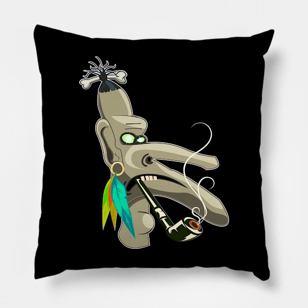 Funny Voodoo Priest Design Pillow by Tolan79 Magic Designs