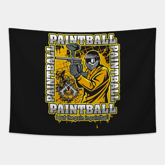 Paintball Player Yellow Team Tapestry by RadStar