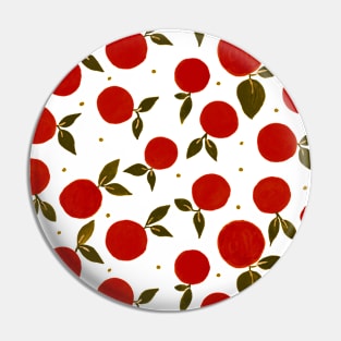 Tangerine pattern - red and olive Pin