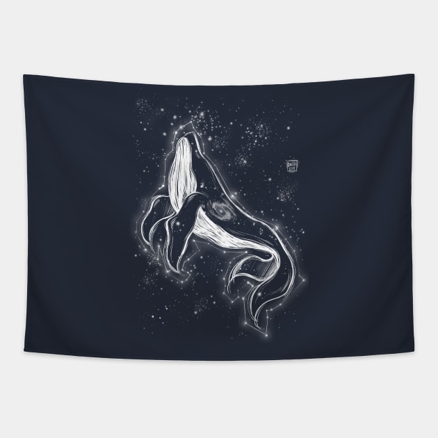 Starry whale Tapestry by Daisyart_lab