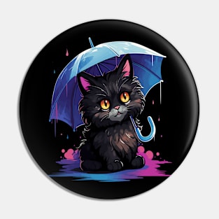 Ragdoll Rainy Day With Umbrella Pin