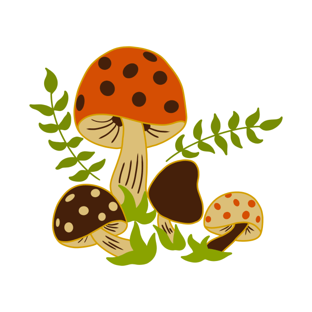 Retro Vintage Mushroom Design by jillell