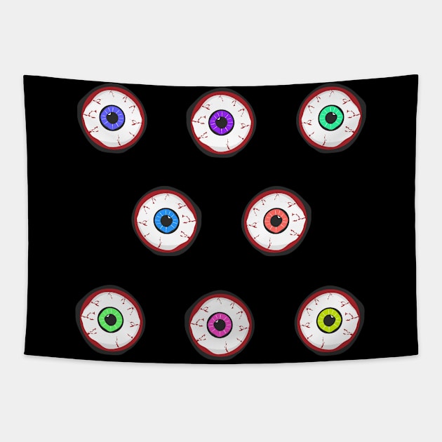 Eyeball Colors, Halloween Tapestry by My Bright Ink