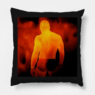 Hell Boy - Portrait of a  Fire Fighter Pillow