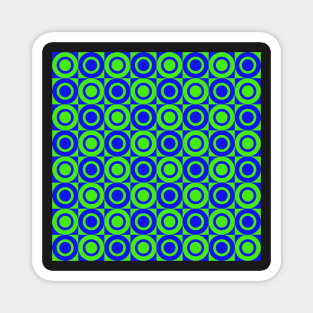 blue and green minimalist geometrical pattern Magnet