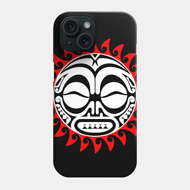 Polynesian sun tattoo Phone Case by Tikitattoo