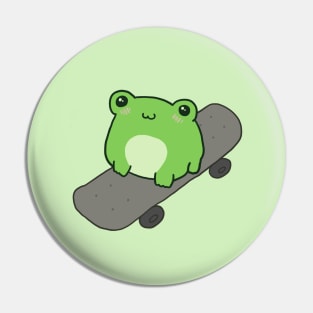 Sporty Funny Frog Riding a Skateboard Pin