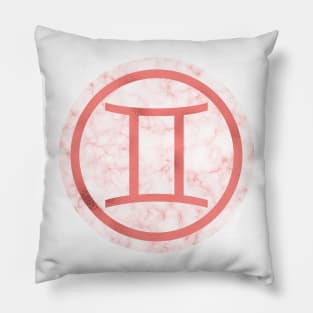 Living Coral Marble Zodiac - Gemini Pillow