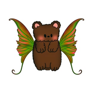 Fairy Teddy Bear with Colorful Red, Green and Orange Tie Dye Wings T-Shirt