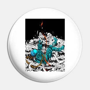 The Falling Astronaut (Blue) Pin