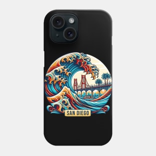 San Diego Waves With Bridge Phone Case