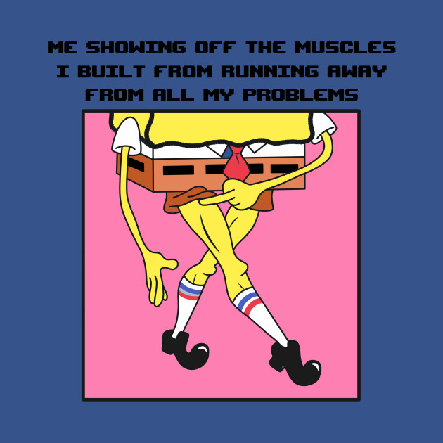 Meme muscle run from all problem - Meme - T-Shirt