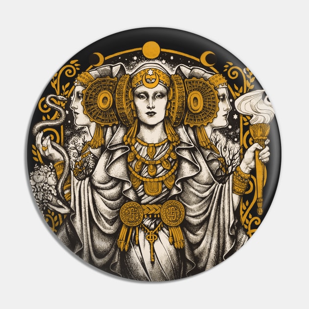 Iberian Hecate Pin by Medusa Dollmaker