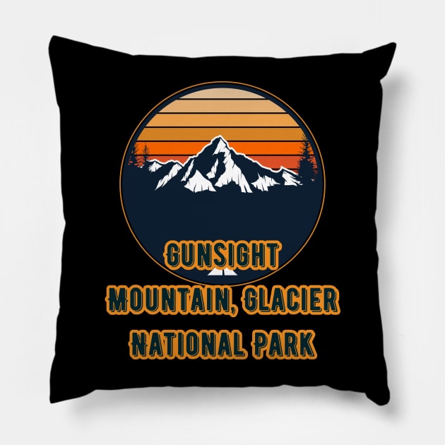 Gunsight Mountain, Glacier National Park Pillow by Canada Cities